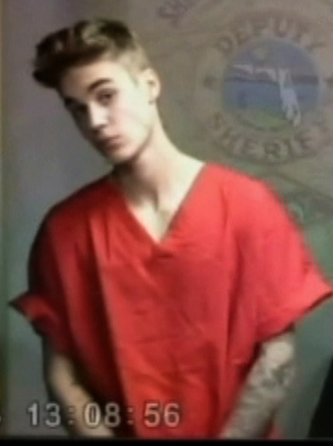 Justin Bieber appears in front of Judge Joseph Farina by video link on Jan. 23.