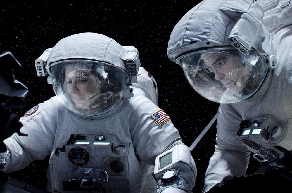 Sandra Bullock and George Clooney in “Gravity.”