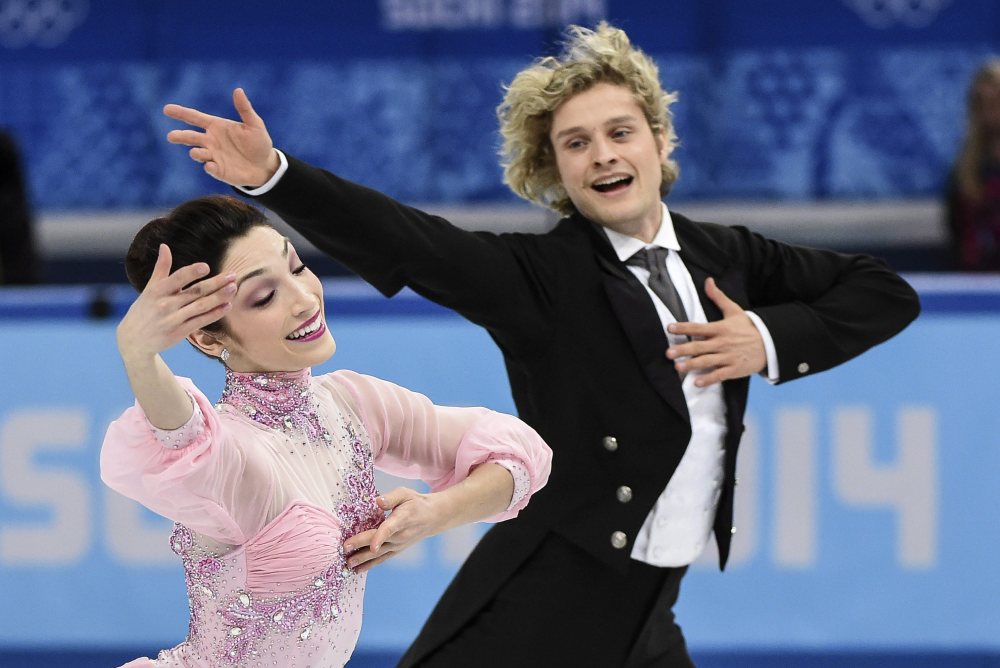 Meryl Davis and Charlie White of the United States compete in the ice dance short dance figure skating competition at the Iceberg Skating Palace during the Winter Olympics in Sochi, Russia, on Feb. 16.