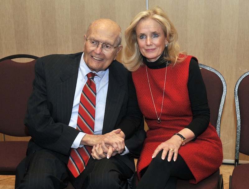 U.S. Rep. John Dingell, left, and his wife, Debbie, attend a legislative forum at the Southern Wayne County Regional Chamber at the Crystal Gardens in Southgate, Mich. on Monday.