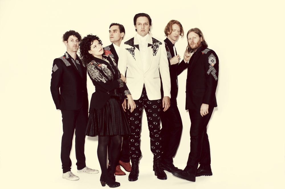 Arcade Fire, from left: Jeremy Gara, Regine Chassagne, Will and Win Butler, Richard Reed Parry and Tim Kingsbury. Courtesy of Arcade Fire