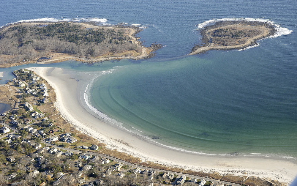 Aerial view of Goose Rocks Beach in Kennebunkport,Tues. Nov.20,2012.