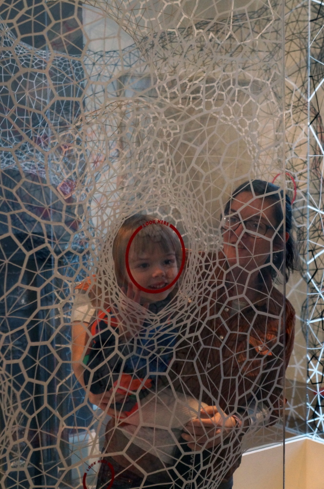 Kids and their parents love Clint Fulkerson’s installation in the Portland Museum of Art’s Family Space.