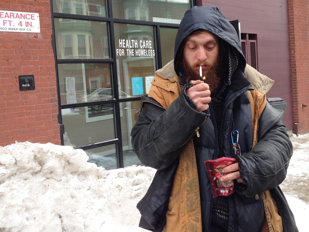 Matt Coffey, 35, says he occasionally visits Portland’s Health Care for the Homeless clinic and feels comfortable there. He’s worried about the plan to mix the homeless population with other types of patients at a different clinic, saying it could lead to problems.