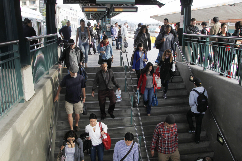 Passengers crowd Union Station in Los Angeles, which had a 6 percent increase in ridership past year. Other cities with increases included Houston, Phoenix, Seattle and Denver.