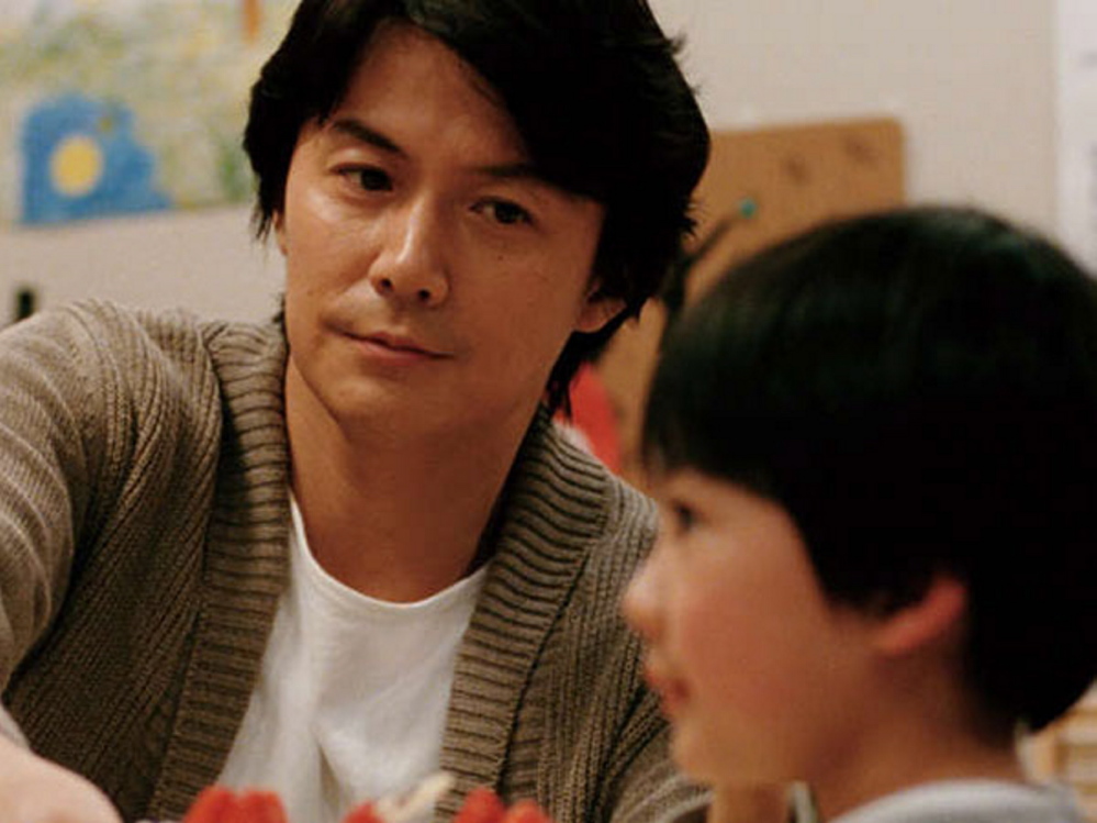 Masaharu Fukuyama, as Ryota Nonomiya (Father) and Keita Ninomiya as Keita in “Like Father, Like Son.”
