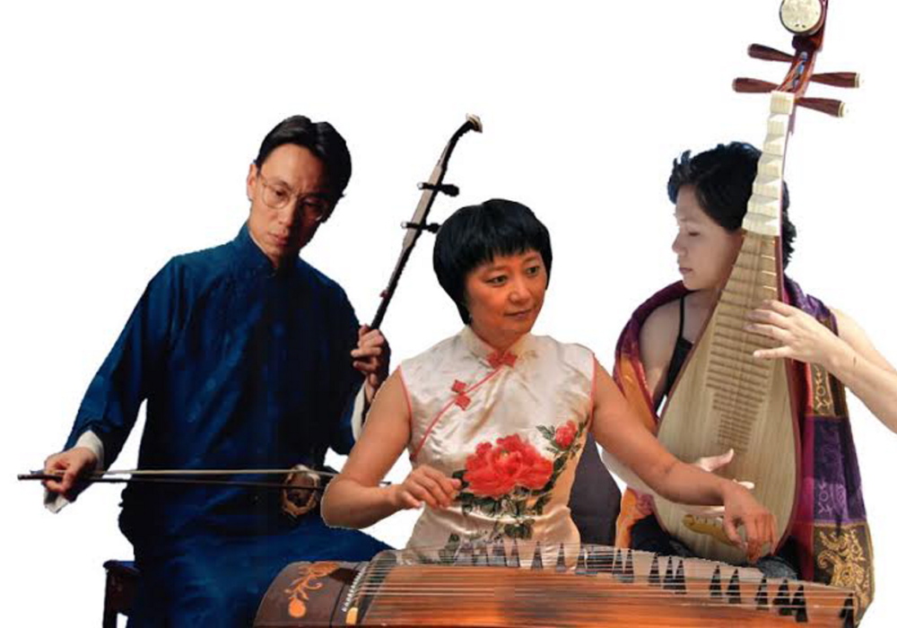 The Silk Trio, an innovative Chinese music ensemble, performs at Bates College in Lewiston on Friday.