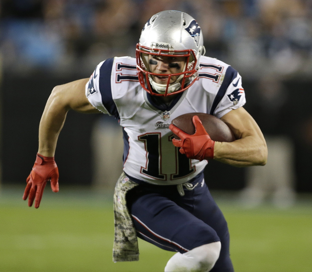 Julian Edelman, who was a free-agent receiver, tweeted Saturday that he’s “excited to be back” with the New England Patriots. Edelman gained 1,056 yards receiving last season.