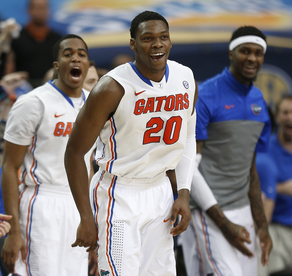 Florida guard Michael Frazier II reacts to play against Tennessee in the semifinal round of the Southeastern Conference men’s tournament on Saturday.