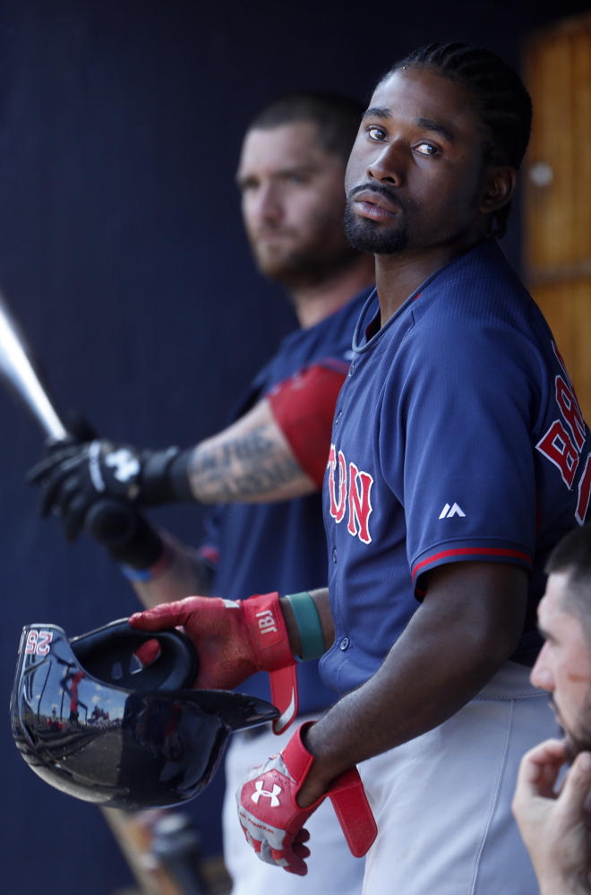 Jackie Bradley Jr., who is hitting .189 this spring, has options and could be sent to Triple-A if Grady Sizemore wins the center-field job. That’s likely why Daniel Nava will be tested as a possible backup.