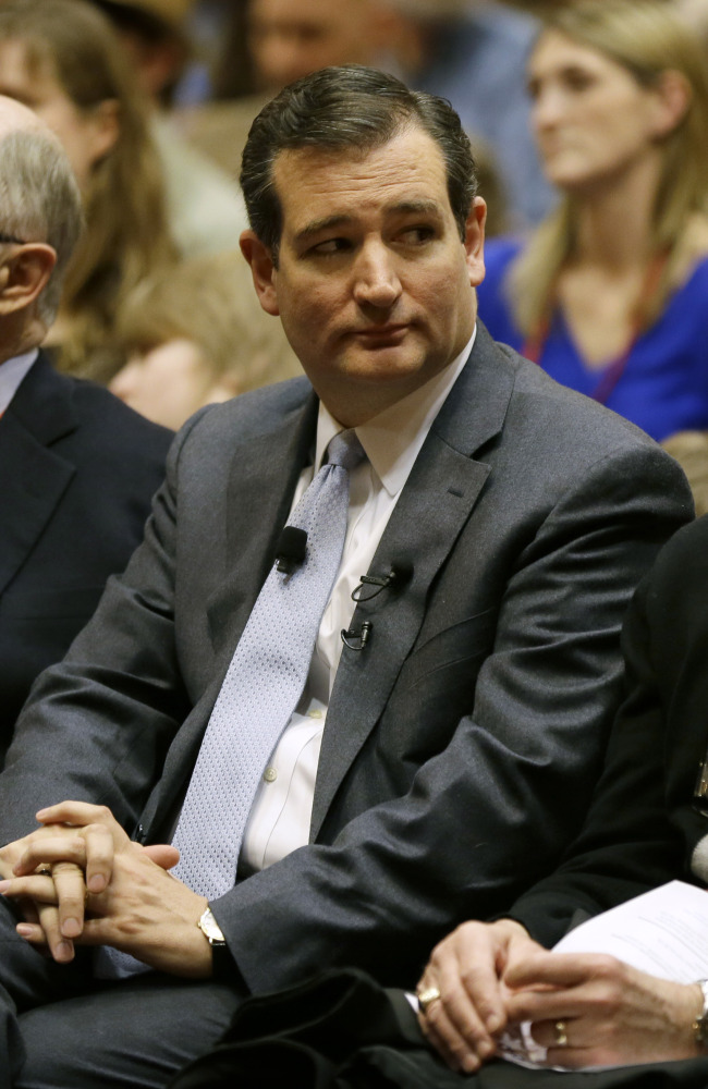 Sen. Ted Cruz, R-Texas, waits to speak at a Network of Iowa Christian Home Educators’ event Tuesday.