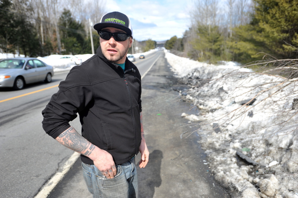 Jesse Knights, 29, of Madison, was among the first on the scene of a fatal car accident on Route 139 near the Norridgewock and Fairfield town line late Thursday.