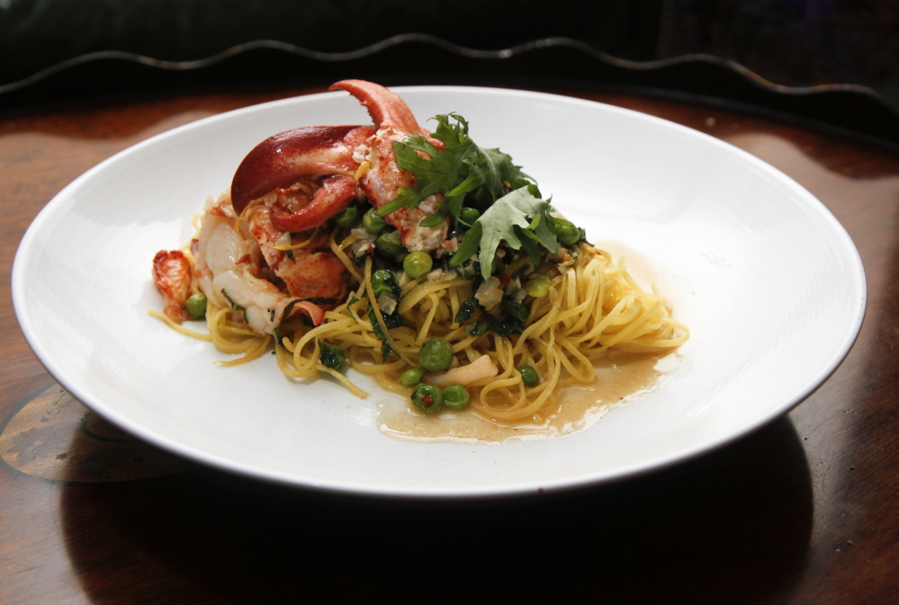 Lobster spaghetti is one of a number of preparations using the iconic crustacean at the Maine Harvest Dining Room.