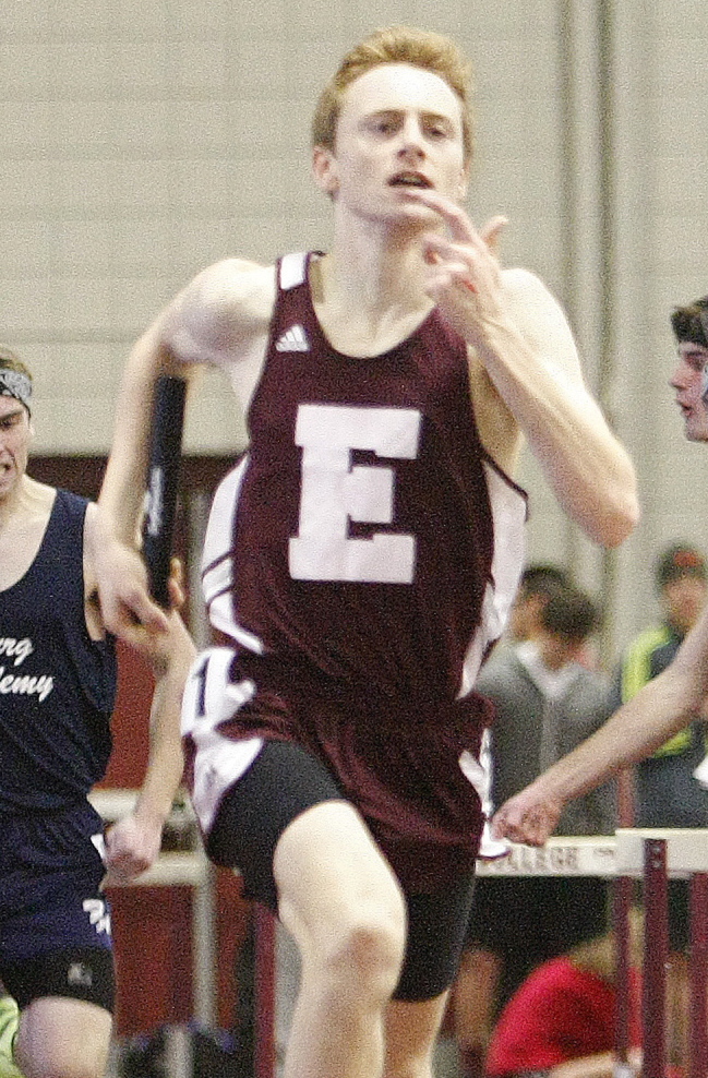 Dan Curts of Ellsworth broke a 39-year-old state record in the 2-mile, clocked in 9 minutes, 7.24 seconds in the New England championships in Boston.