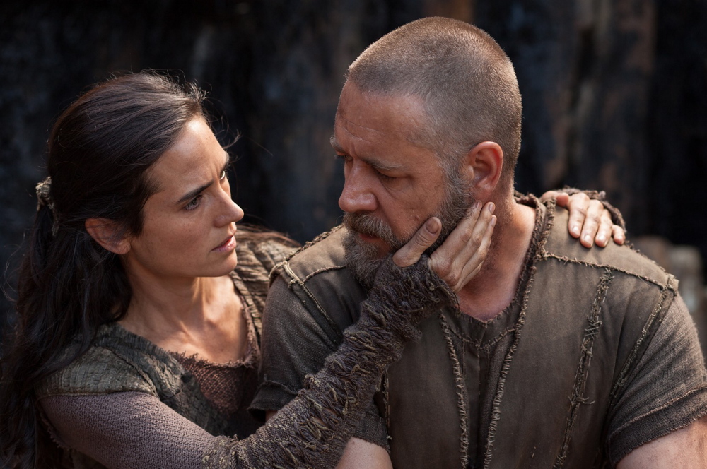 Russell Crowe as Noah and Jennifer Connelly as his wife Naameh in “Noah,” opening Friday.