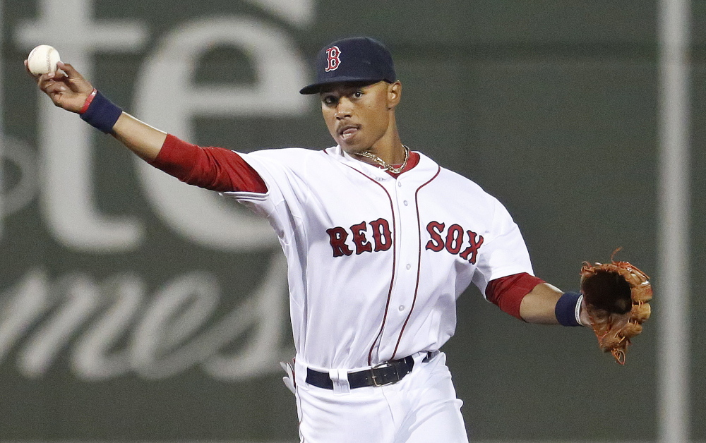 Mookie Betts is a prospect for the Boston Red Sox, but there’s one thing in his way: Betts is a second baseman. Dustin Pedroia also is a second baseman. See the problem?