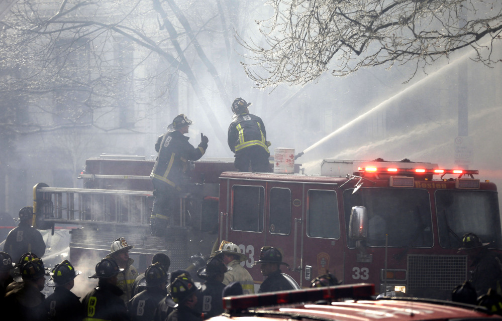 Traffic was snarled and Storrow Drive was closed down as firefighters worked to douse flames Wednesday.