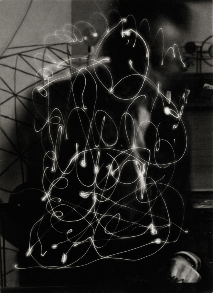 “Space Writing (Self Portrait)” by Man Ray, 1935, gelatin silver print.