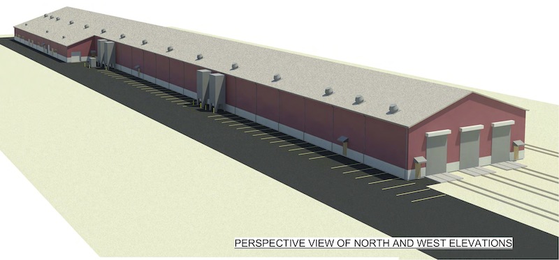 An artist's rendering of the proposed $12 million layover facility that the Northern New England Passenger Rail Authority wants to build in Brunswick for Downeaster train service.