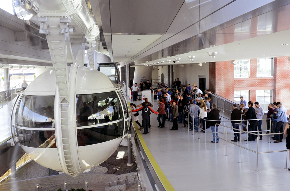 People line up to ride on the Las Vegas High Roller. Tickets are $24.95 during the day and $34.95 at night, with front-of-the-line VIP passes selling for $59.95.