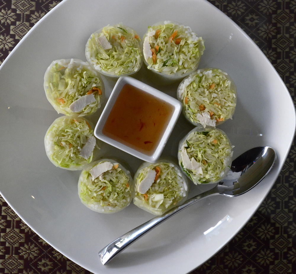 Thai 9’s fresh spring rolls with chicken.