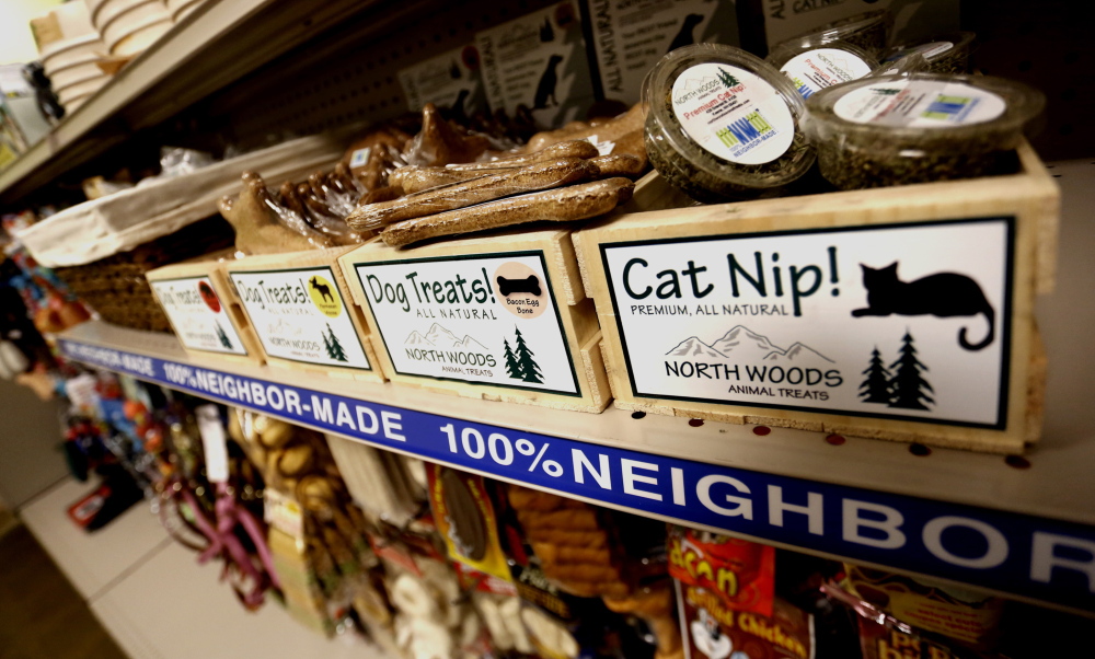 New, “100% Neighbor-Made” products have been added to the pet section at Goodwill of Northern New England in South Portland as the organization changes its business model.