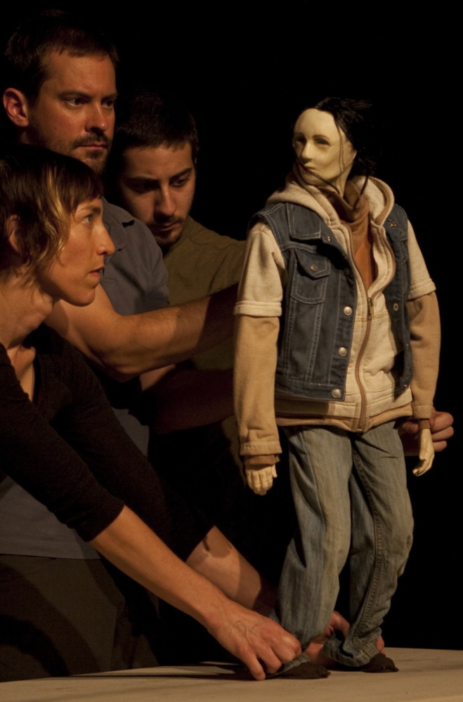 ‘Who’s Hungry’ cast members manipulate a puppet. There is also dance in the production, which uses art as activism to find solutions to food insecurity.