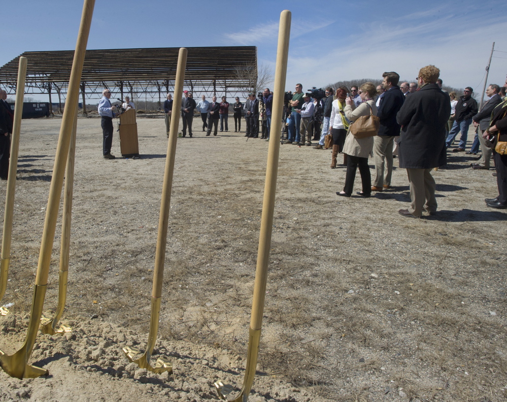 City, state and federal officials joined representatives from the Thompson Point Development Co. on Friday to break ground on infrastructure improvements.