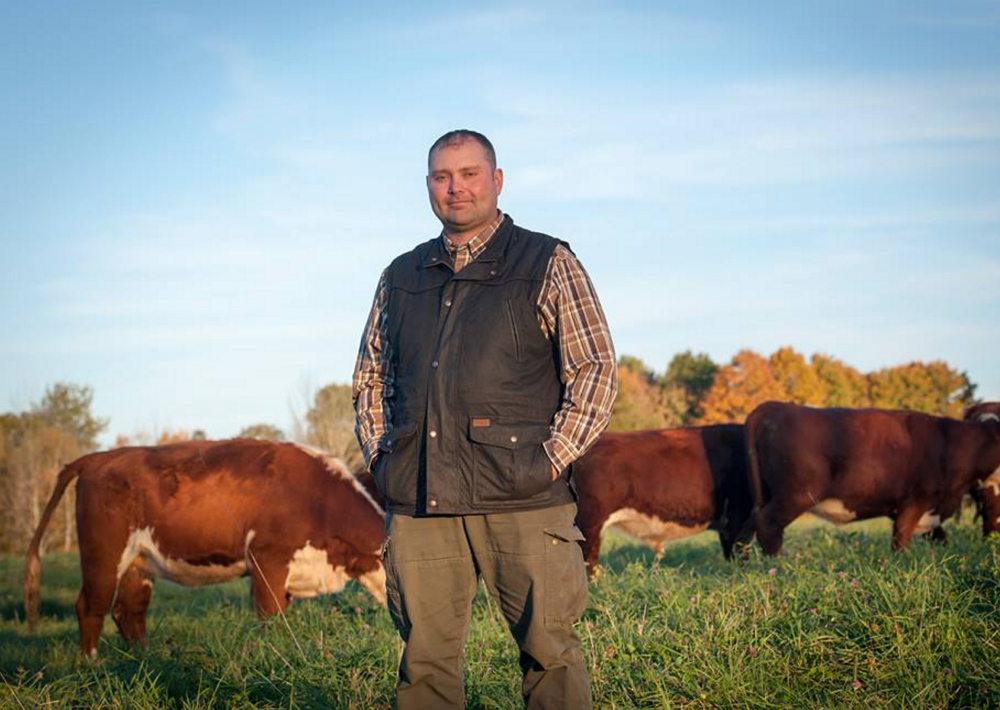 Ben Hartwell raises grass-fed beef at Sebago Lake Ranch in Gorham and helped Source define that term.
