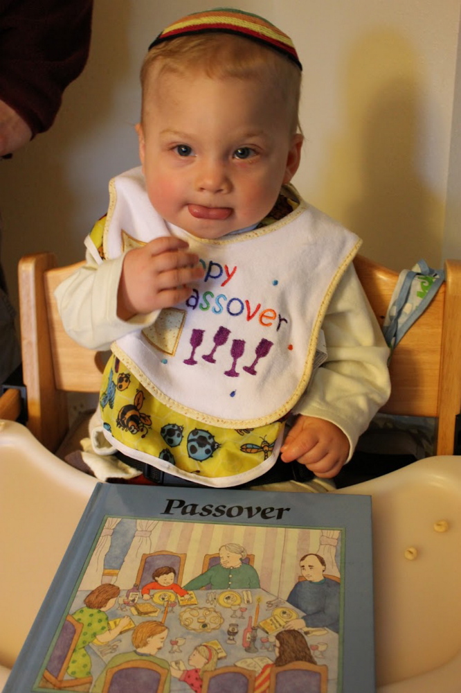 Laura McCandlish’s son Theo ready for Passover in 2012