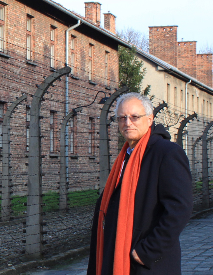 Professor Mohammed Dajani is shown at Auschwitz, Poland, last month.