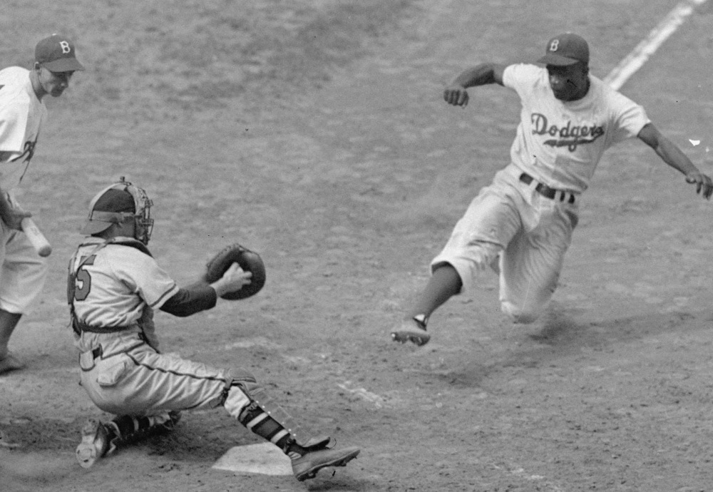 Jackie Robinson never showed fear, whether it was charging down the line or facing adversaries while with the Dodgers.