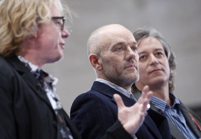 R.E.M.: From left, Mike Mills, Michael Stipe and Peter Buck.