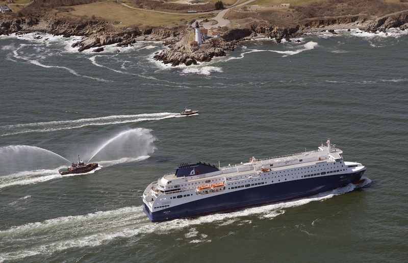 The Nova Star ferry cruises past Portland Head Light as it arrives in Portland Harbor on Thursday.