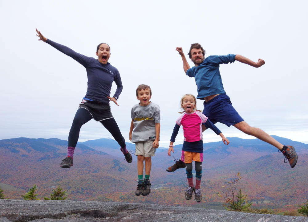 With Georgia’s peaks an agreeable backdrop, the Kallin family – from left, Emily, Nathan, Madeline and David – is sky-high on its chances of hiking the 14 states that make up the Appalachian Trail. If all goes according to plan, the trek will be completed in September.