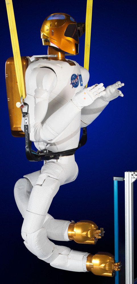 Photo made available by NASA shows the Robonaut with legs at a lab in Houston.
