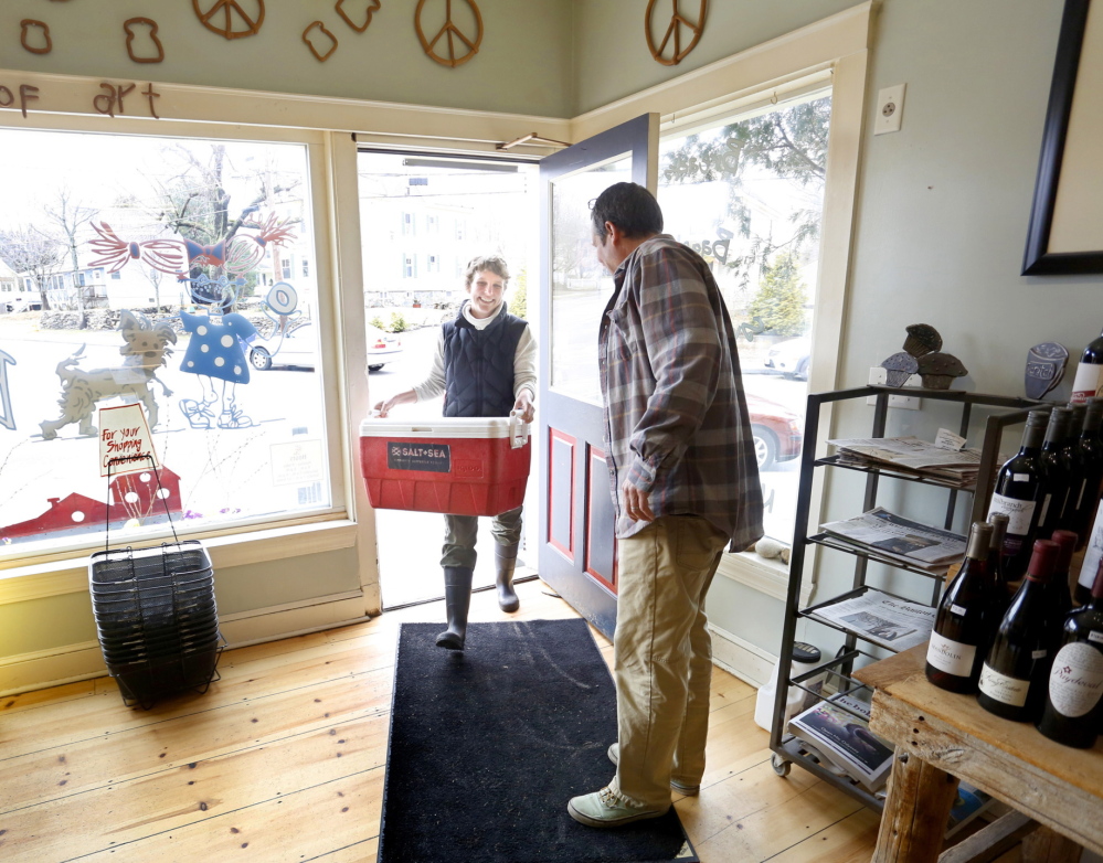 Simon makes a delivery to Scratch Bakery in South Portland.
