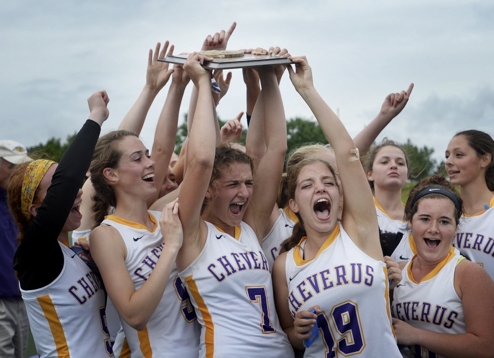 Elyse Caiazzo, 7, helped lead Cheverus to its first girls’ lacrosse state championship last season and is part of a talented group of returnees who should keep the Stags in contention again.