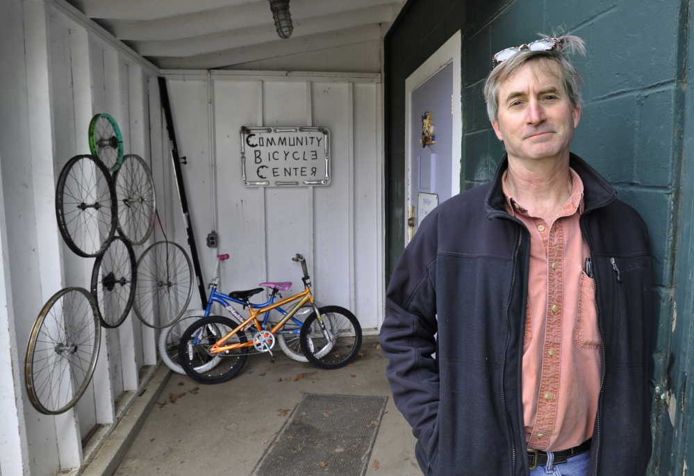 Andy Greif is the executive director of the Community Bicycle Center in Biddeford, which will move to Granite Street in July. “As you increase the diversity of programs, more kids will come in and they will come in more frequently,” he said.