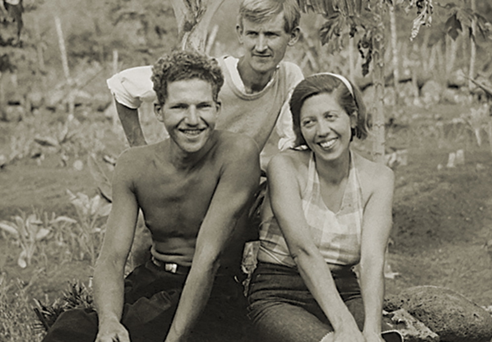 Actual footage of the 1930s “Galapagos Affair” participants includes this image of the Baroness Eloise von Wagner and her two lovers.