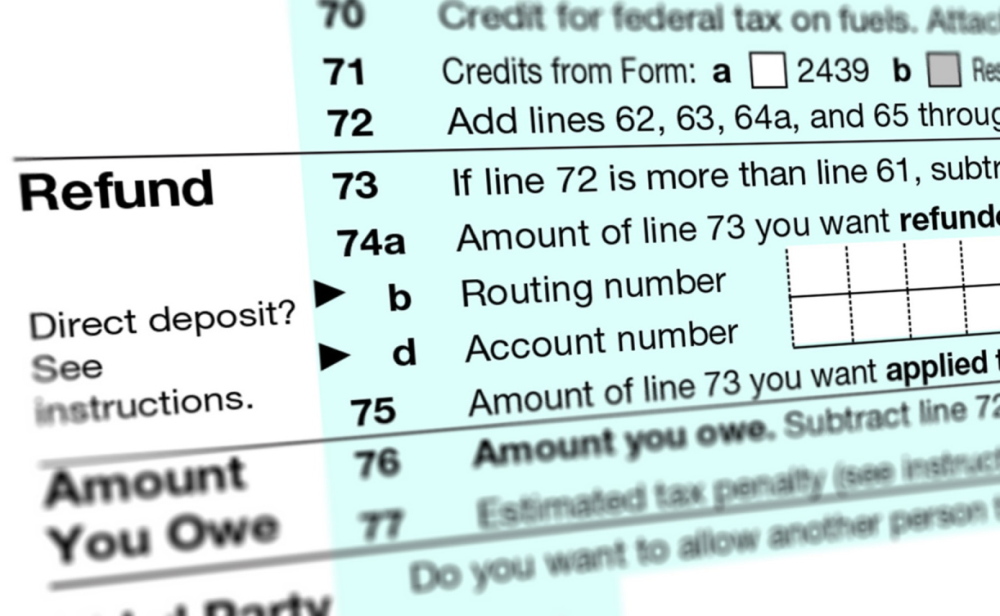 Photo of a U.S. Individual Income Tax Return