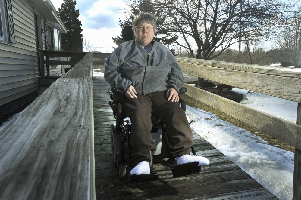 Maureen Wood, who uses a wheelchair, said in March that her MaineCare rides have been extremely inconsistent since last year, and she’s still missing many rides, which is a detriment to her health.