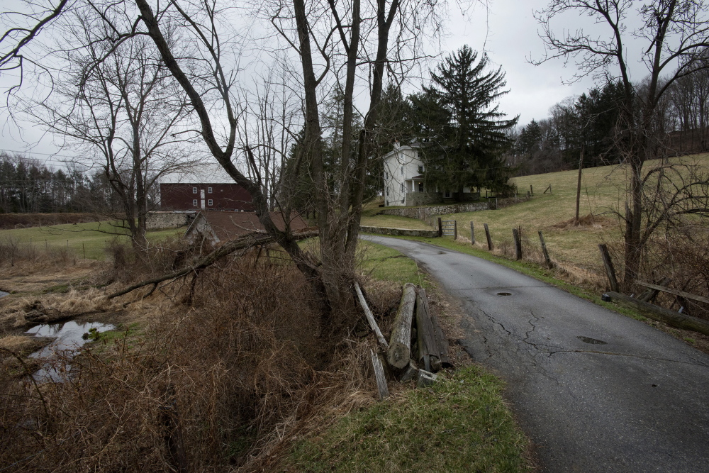 The entrance to the Kuener farm is seen in Chadds Ford, Pa. The late artist Andrew Wyeth lived in the area and often painted on the farm.