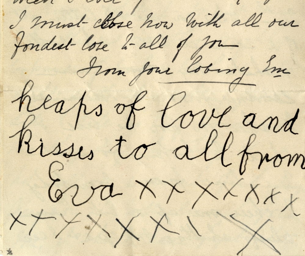 Eva Hart, then age 7, sent “Heaps of love and kisses to all” in the letter written shortly before the RMS Titanic sank. Eva and her mother were among the 700 passengers who were rescued.