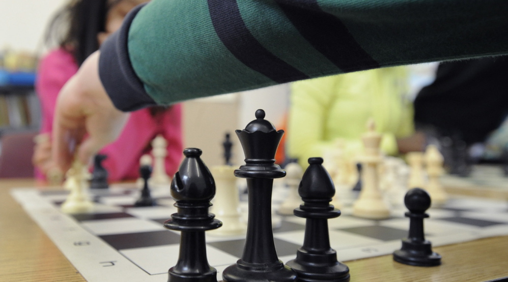 A chess tournament at Portland’s East End School, where 74 percent of students qualify for nutrition assistance. It’s no coincidence that this school got an F in last year’s state rankings: Most students who live in stressed environments aren’t equipped to learn at a high level.