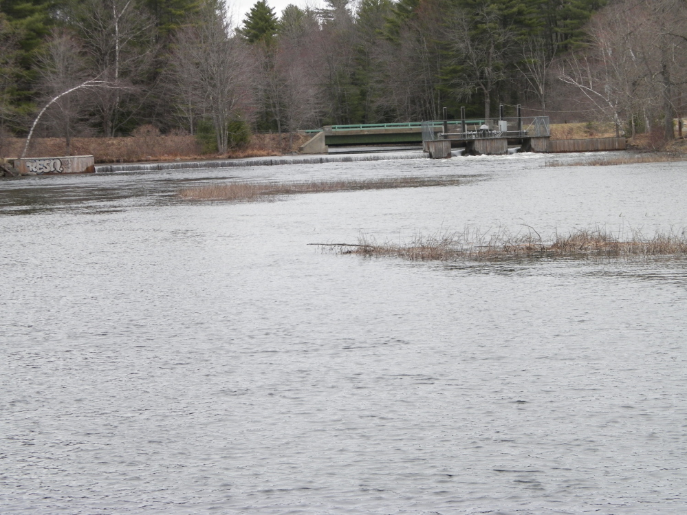 Long Pond Storage Dam on Wings Mills Road, where a young boy was pulled from the stream Monday morning.