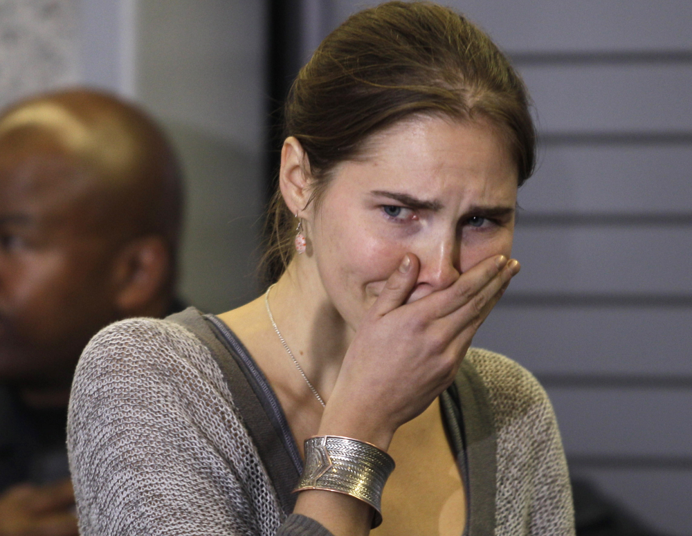 Amanda Knox attends a news conference in Seattle in 2011.