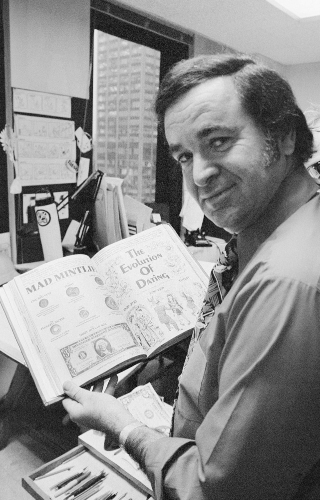 Mad magazine editor Al Feldstein works in his office at the magazine’s New York headquarters in 1972. He won a lawsuit brought by Irving Berlin, faced the FBI and built Alfred E. Neuman of "What, Me Worry?" fame into an underground hero.