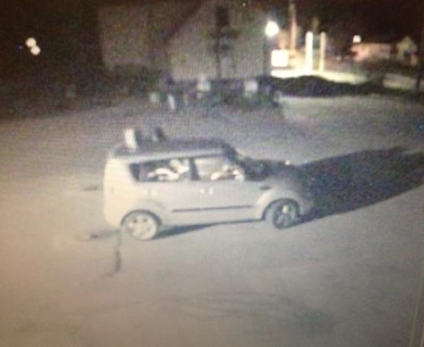 This surveillance image shows a Kia Soul outside the Buckfield Mall convenience store early Sunday morning.