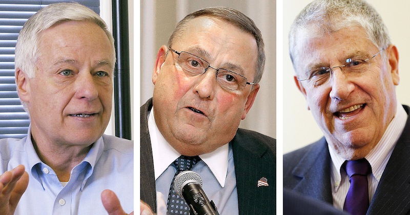 From left: Democartic candidate and U.S Rep. Mike Michaud; Gov. Paul LePage; Independent candidate Eliot Cutler.